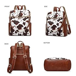 Makes Cow print Backpack Purse for Women PU Leather