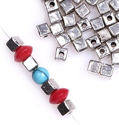 GEM-inside Rectangle Square Bali Style Metal Antique Tibetan Silver Findings Jewelry Spacer Beads