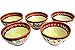 Cactus Canyon Ceramics Salsa Bowls - Spanish Terracotta White Decor - Small Serving Bowl (European Size), Festive Dinnerware 5 Piece Set - Dishwasher & Microwave Safe
