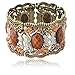 SUMAJU Cuff Bracelets, Vintage Bracelets Drop Hollowed VTG Elegant Flower Resin Bangle Bracelets for Women (Brown)