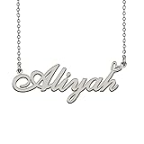 HUAN XUN Dainty Friendship Name Necklace Silver for