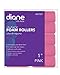 Diane Foam Hair Rollers, 1-Inch Diameter, Soft and Durable Foam with Snap-Lock Closure for Comfortable Styling and Long-Lasting Curls, Pink, 10 Count