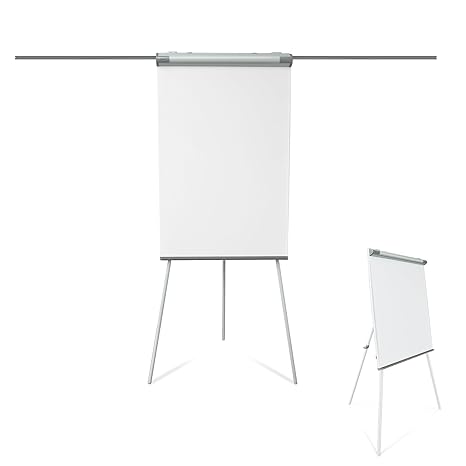 Flipchart Coyote | Dreibein Ständer | beschreibbar, abwischbar, magnetisch | variable Papierhalterung | Whiteboard mit Stände