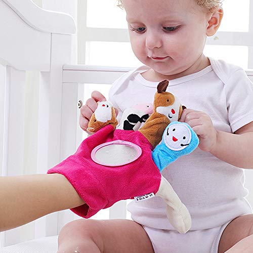 LtrottedJ Glove Puppet Plush Finger Cartoon Doll Story Telling Parent-Child Interaction (Red)