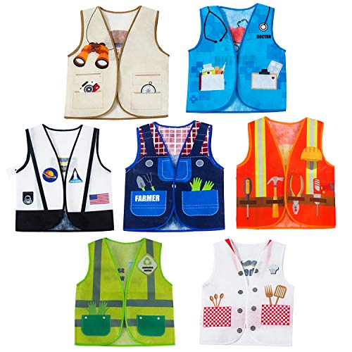 Tigerdoe Dress Up Vest 7 Pc Pretend Play School Set Career