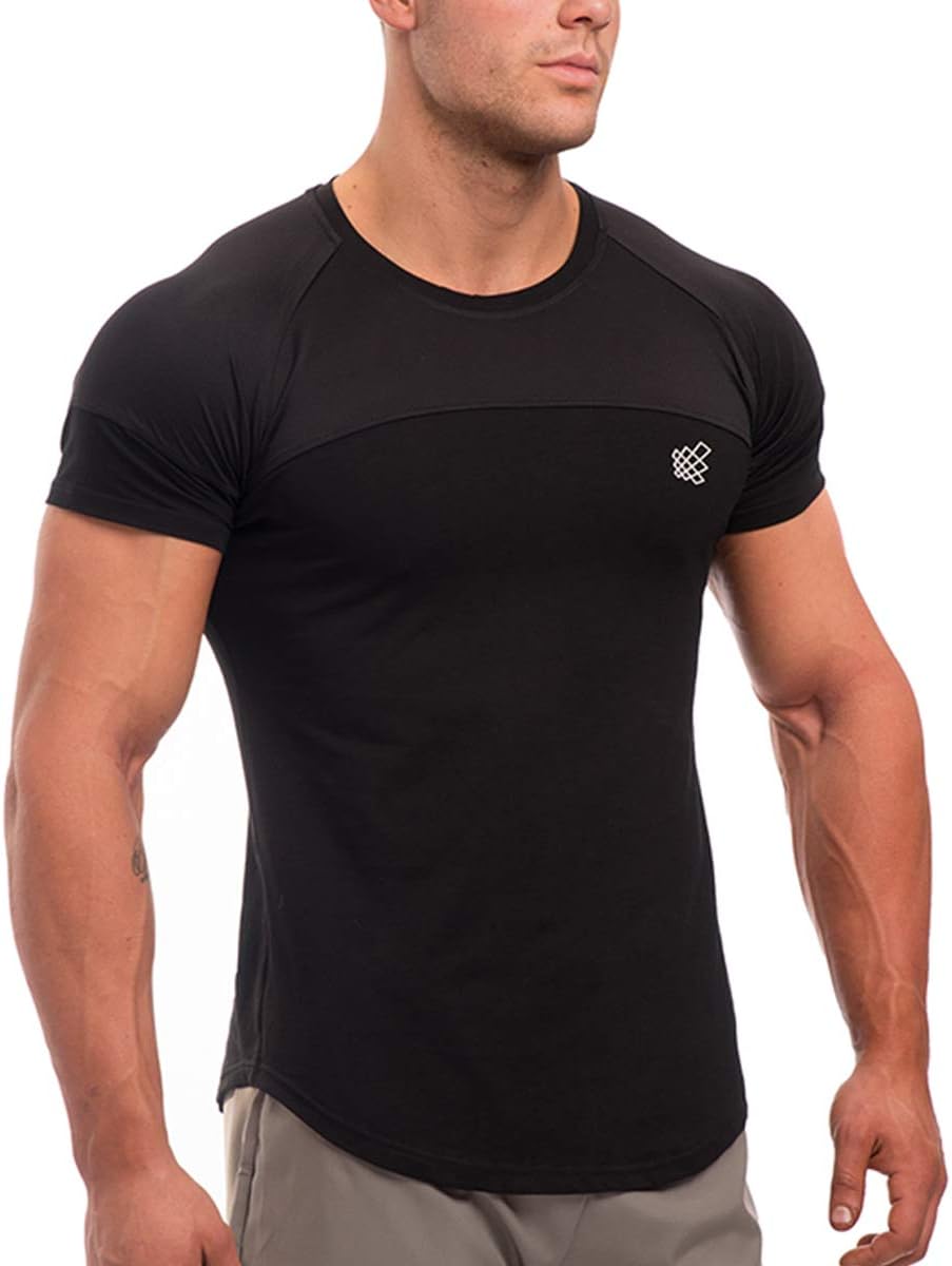 Jed North Men Gym Fitness Workout Performance Lightweight Bodybuilding Running Breathable Fitted T-Shirt