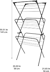 Straame 3 Tier Clothes Airer Indoor Outdoor Laundry Rack - Space Saving view 5