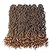 Eerya 3 Packs Goddess Locs Crochet Hair 18 Inch Curly Faux Locs Crochet Braiding Hair Extensions for Black Women Synthetic Pre-looped Wavy Goddess Faux Locs Crochet Hair (3Packs/Lot, 1B/27#)