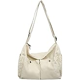 KBTYE Canvas Messenger Bag Cute Crossbody Tote Bag Shoulder for Women Men for School Aesthetic Hobo with Multiple Pockets