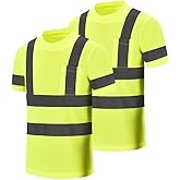 AK A-KSAFETY Hi-Vis Work Shirts - Men's High Visibility Safety T-Shirt for Construction