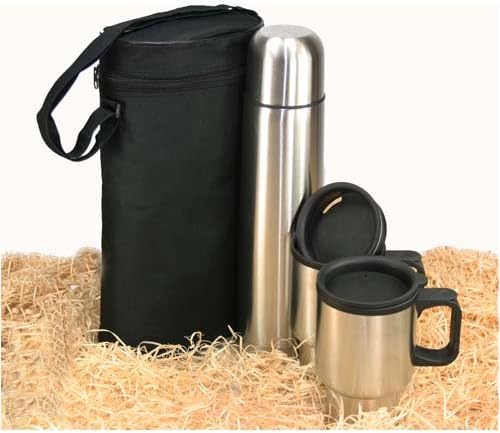 Steel Flask 1 Litre and Mug Set
