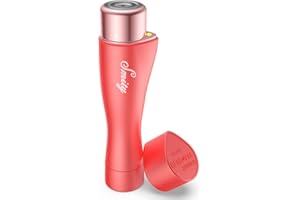 Facial Hair Remover for Women, Smity Waterproof Hair Removal Women's Painless Peach Fuzz Trimmer Shaver Shaver Razor with LED Light (red)