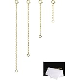 VANBARIS Necklace Extenders Gold 14K 925 Sterling Silver Bracelet Chain Jewelry Extension for Necklace, 4 Piece Set (1, 2, 3, 4 Inches)