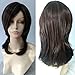 YX Medium Length Dark Brown Wig with Bangs Natural Looking Human Hair Wigs for White Women