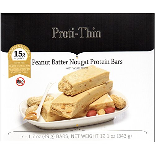 UPC 793150495054, Proti-Thin - Peanut Batter Nougat Protein Bar - All Natural - Very Low Carb - Gluten Free - No GMOs - 7 Bars