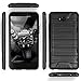 Huawei Ascend XT H1611 Case, with TJS [Tempered Glass Screen Protector] Dual Layer Shockproof Tough Brushed Hybrid Armor Drop Protection Case Cover (Not for Huawei Ascend XT2 H1711) (Black)
