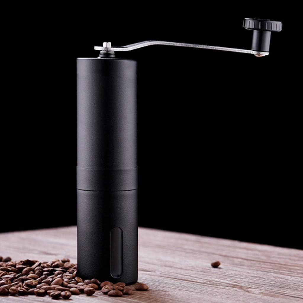 Portable Stainless Steel Manual Coffee Grinder, Whole Bean Conical Burr Mill efficiency coffee maker for Aeropress, Drip Coffee, Espresso, French Press, Turkish Brew (Matte black)