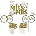 Shxstore Gold Mr Mrs Cake Topper Diamond Ring Cupcake Picks For Wedding Bridal Shower Engagement Decorations Supplies, 23 Counts