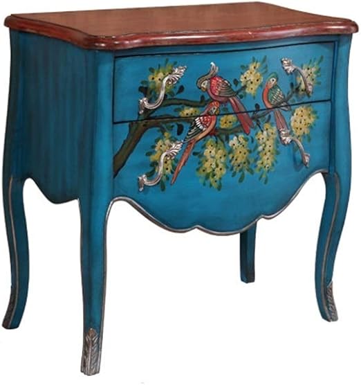 Amazon Com Retro Drawers Storage Painted Two Drawer Cabinet Bedroom Solid Wood Multi Drawer Cabinet Retro Drawer Entrance Cabinet Storage Cabinet Side Table For Bedroom Color Blue Size 69x37x80cm