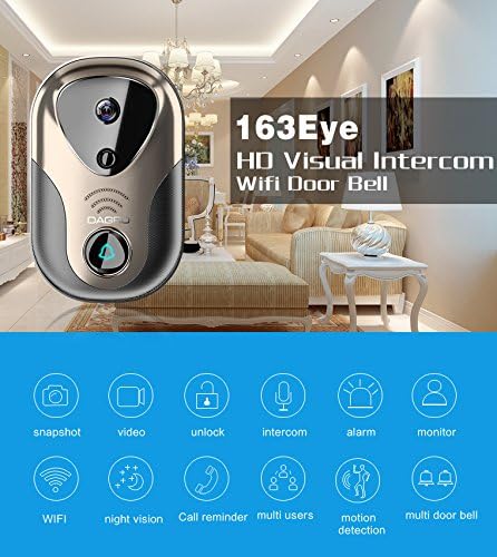 CCTV WIFI HD 720P Camera Video Visual Doorbell, Motion Detection,Two Way Audio ,and Wireless Door Bell iOS &amp; Android App,Support 433MHz Alarm Door/PIR/Smoke/Gas Sensor