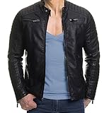 COOFANDY Men's Classic Leather Motorcycle Jacket Winter Biker Jacket