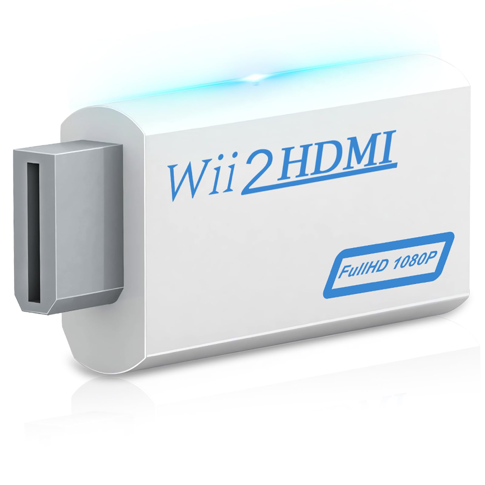 Herfair Wii to HDMI Adapter, 1080P HDMI Converter for Nintendo Wii/Wii U to Smart TV, Supports All Display Modes with 3.5mm Audio Jack Wii2HDMI Video Connector to HDTV (Plug & Play)