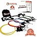 Pureflex Exercise Bands, 12pc Set Includes 5 Resistance Bands, 2 Padded Handles, 2 Padded Ankle Straps, 1 Door Attachment, 1 Fitness Band Carry Bag, 1 Exercise Guide eBook