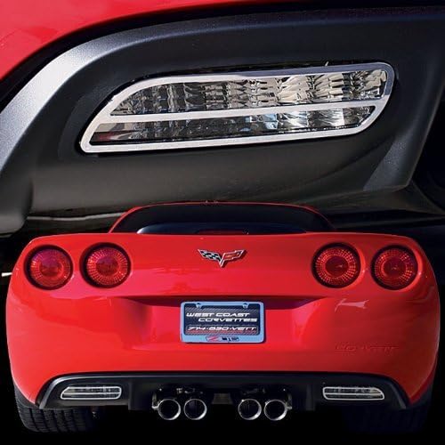 Corvette Rear Back Up Light Bezels 2 Pc. Billet Chrome : C6 & Z06