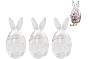 Mini Easter Egg Jar, Easter Glass Jar with Lid, Easter Bunny Ears Glass Storage Jars, Clear Glass Egg Cup Container, Decorati