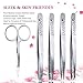 Tweezers Set 5-piece - pureGLO Professional Stainless Steel Slant and Pointed Tip Tweezer and Scissors Set - Best Precision for Eyebrow, Ingrown Hair, Splinter, Blackhead and Eyelash Extensions