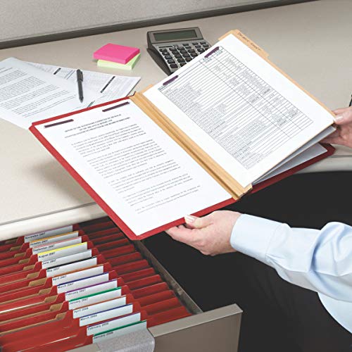 Smead Legal Size Classification Folder With 2 Dividers - PressGuard Bright Red (10 Pack)