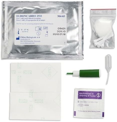 3 Pack Eldoncard Blood Type Test (Complete Kit) - air sealed envelope, safety lancet, micropipette, cleansing swab by EldonCard