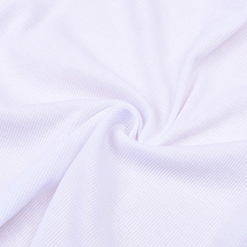 WM & MW Hot Sale Girls Womens Tops Short Sleeve Sexy V-Neck Button Henley White Crop Tops Club Blouse T-Shirt (Small, White)