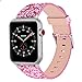 iiteeology Compatible with Apple Watch Band 38mm 40mm 42mm 44mm, Christmas Sparkly 3D Glitter Bling Leather iWatch Band for Apple Watch Series 4/3/2/1 Women Girls (Pink, 38 mm)