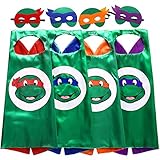 KostD Ninja Turtle Superhero Costume with Mask for Kids TMNT Cartoon Party Set of 4