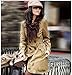 Lingswallow Women Elegant Double Breasted Belted Long Jacket Trenchcoat