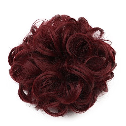 Karlery Short Curly Different Colors Bud Ball Wig Updo Chignon Bun Extensions Scrunchy Messy Hair Scrunchies Hair Pieces for Women (118#)