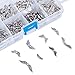 KISSITTY Assorted 8 Styles Antique Silver Plated Alloy Wing Charm Beads Spacers with Container Box for Jewelry Making About 240pcs/box