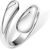 Inerney Gold Chunky Rings for Women Non Tarnish, 14K Gold Plated Adjustable Rings for Statement, Stackable Thumb Pinky Bands Comfort Fit Size 5-11 for Jewelry Gift