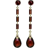 Galaxy Gold GG 14k Solid Gold Garnet Dangle Earrings