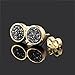JAB 8mm Round Black Color Natural Agate Titanium Druzy Stud Earrings Gold Plated Druzy Jewelry