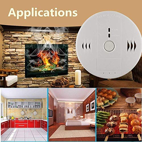 Combination Smoke and Carbon Monoxide Detector Gas Detection Alarm, Voice Warning Carbon Detector Alarm Clock, Electronic Equipment, Power Detection Equipment, Battery Operated, 2 Pack