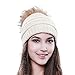 FURTALK Winter Hats Beanie for Women Fleece Lined Slouchy Knit Skiing Cap Faux Fur Pom Pom Beanie Hat for Girls