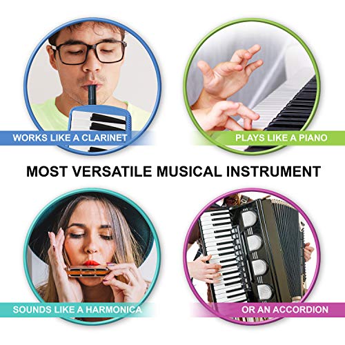 image for inTemenos 32-Key Melodica with 23 Easy Play Songs - Portable Air Piano