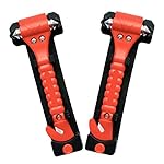 CUXUS 2 Pack Car Safety Hammer, Window Breaker Seatbelt Cutter Auto Bus Emergency Escape Tool, Vehicle Window Punch Glass Breaker Auto Rescue Kit Life Saving Hammer with Holder
