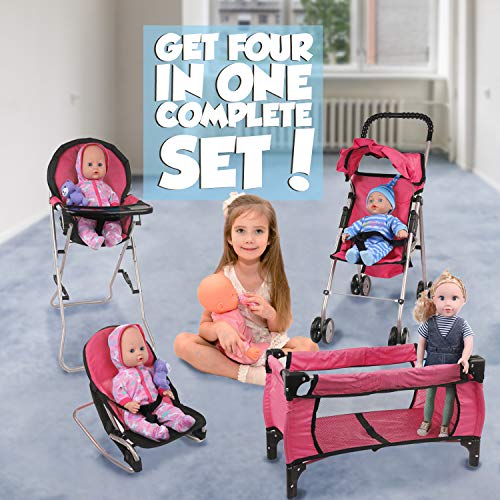 Graco Doll Bouncer Baby Doll Crib And High Chair Mommy Me 3-in-1