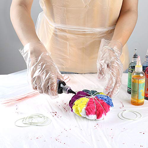 Sntieecr Tie Dye DIY Kit, Including Rubber Bands, Plastic Gloves, Sealed Bags, Disposable Aprons and Protective Plastic Sheet, Easy to Dye Shirts and Fabrics for Kids, Adults, Parties and Groups - Thumbnail 4