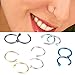 ROOMZOOM Fashion Stainless Steel Nose Open Hoop Ring Earring Body Piercing Studs Jewelry