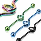 Urban Male Four Piece Pack of Titanium Anodised Looped Body Piercing Scaffold Barbells