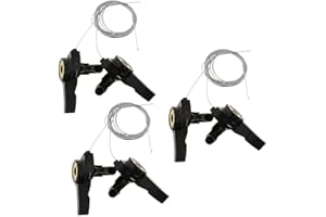2/3 Pairs Mountain Bike Thumb Shifter 3X 5/6/7 Speeds, Bicycle Friction Shifters, Combo with Inner Shift Cable, Black - Black